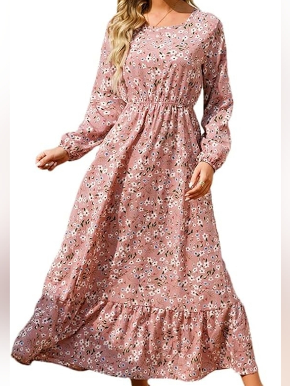 💞Pink💞 Floral Long Sleeve Maxi Dress